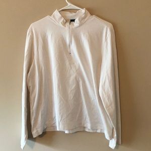 Lands’ End White Quarter Zip Pullover Sweater